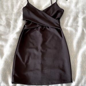 EUC Black wrap cutout bandage bodycon dress size s